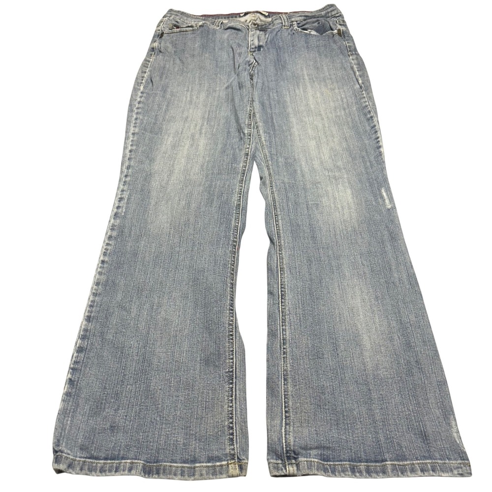 Tommy Hilfiger Bootcut Jeans Blue Womens 14 Mid Rise Y2K Denim Stretch